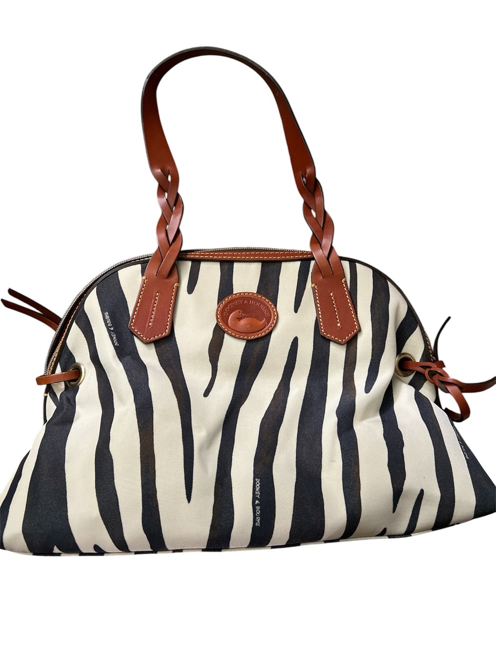 Dooney & Bourke Zebra Print Domed Satchel - Picture 2 of 3